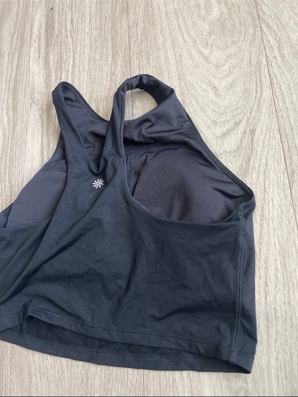 Athleta Black High-Neck Crop Top Tank - Picture 2 of 3